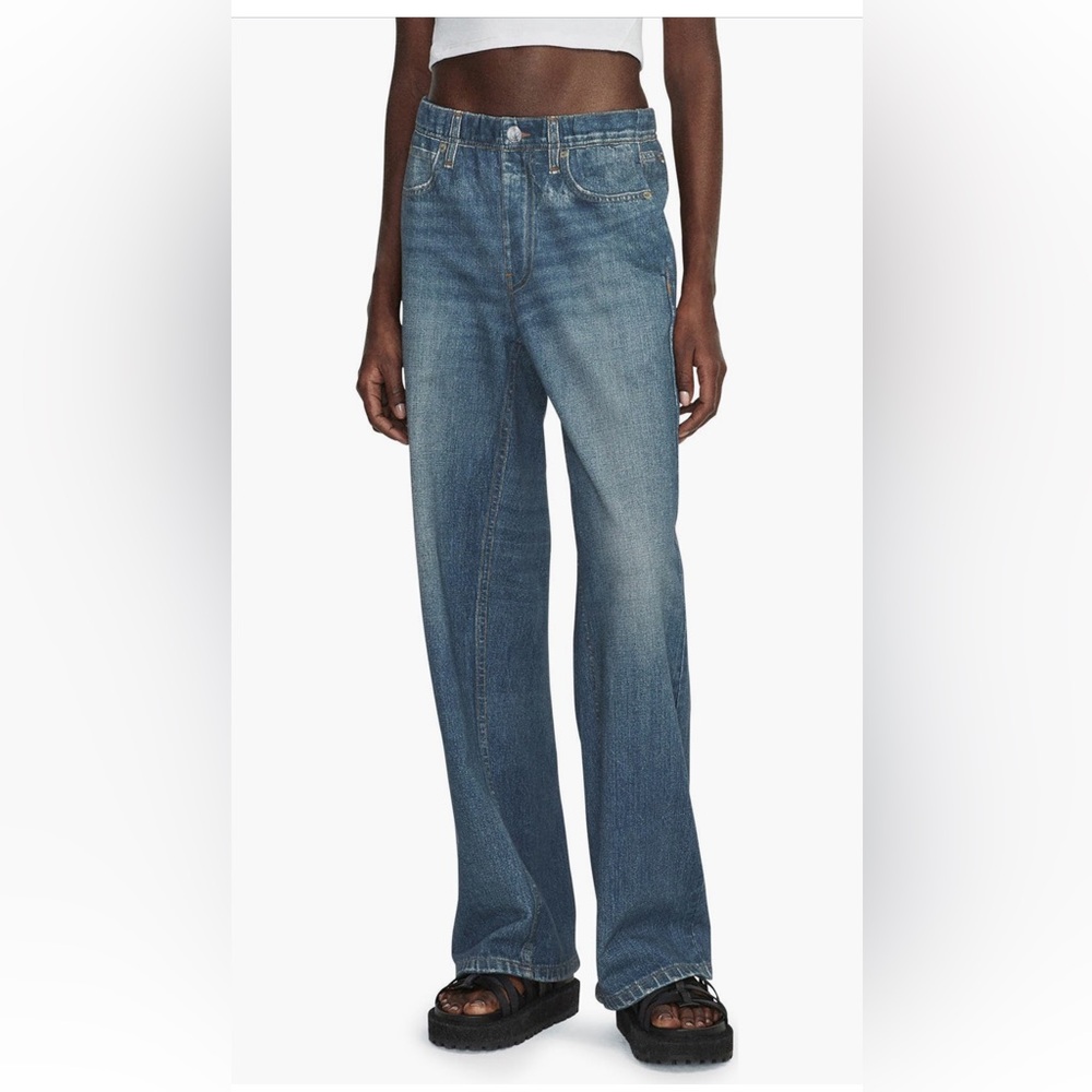 Rag & Bone Miramar Wide Leg Cotton Terry Sweatpant Jeans